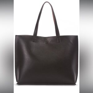 Vegan leather reversible shoulder tote